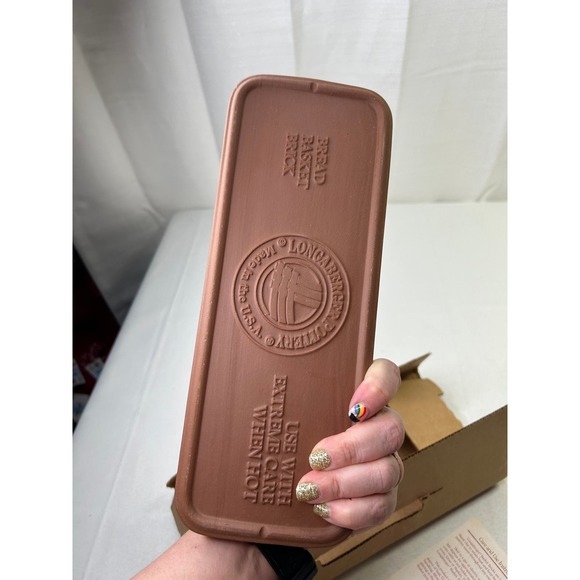 Longaberger Pottery Bread Warmer Brick Red Rectangle Oven Safe NIB - Picture 5 of 6